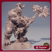 Orc War Chief | Orc barbarian Battle Axe | | 28mm | 32mm |54mm |75mm|100mm tall |  Megaboss | Dungeons and Dragons Pathfinder | - Only-Games