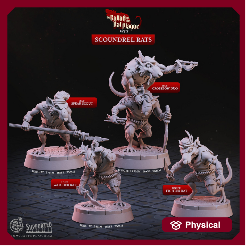 Scoundrel Rats - The Ballad of the Rat Plague - CastNPlay - Terrain Wargaming D&D DnD 28mm 32mm 40mm 54mm
