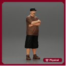 Fat Gangster in cap folding one's arms