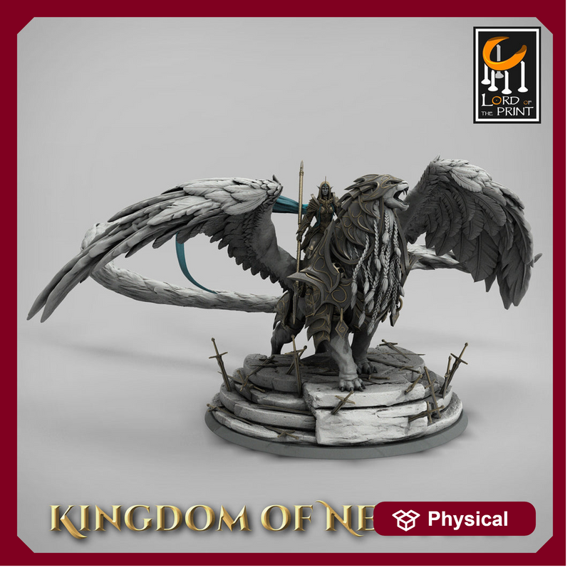 High Elf Female Queen Paladin Mounted on Winged Feline, Moon Elf,  Eladrin  | 28mm, 32mm,54mm Scales | Dungeons and Dragons | Pathfinder | - Only-Games
