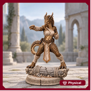 Female Bronze Dragonborn Monk Miniature | Kaevrisa Open Hand Monk | UNPAINTED Resin DnD Pathfinder - Only-Games