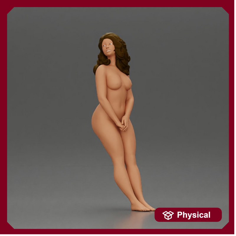 Naked Woman leaning to wall