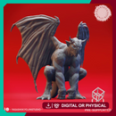 Perched Gargoyle - Inactive - Tabletop Miniature (Pre-Supported)