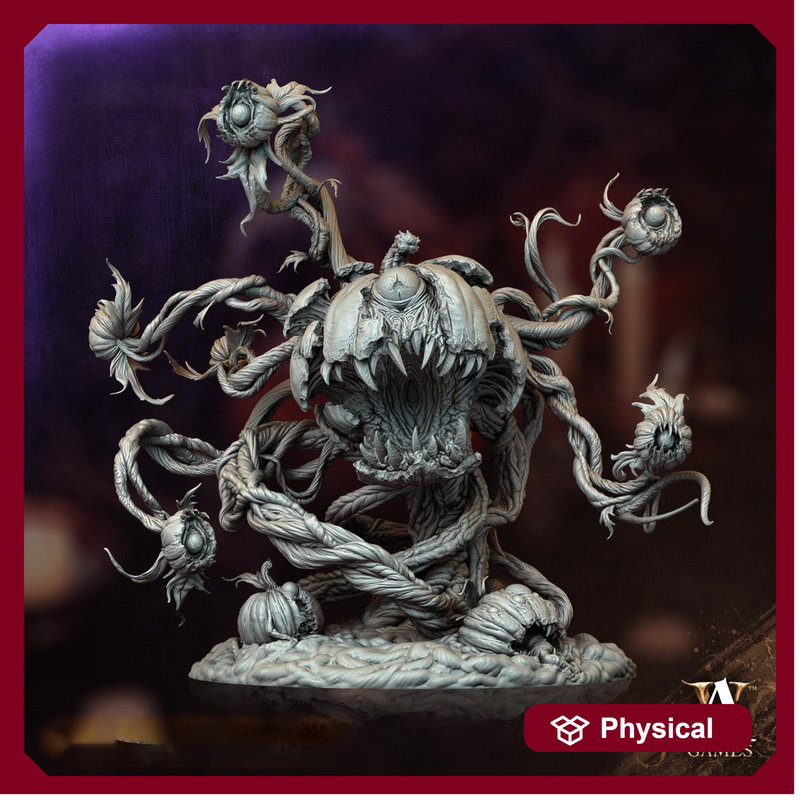 Glarebeast, Pumpkin Beholder | 4 sizes Medium,Large,Huge,Gargantuan| Boss Monster Mini D&D 5e Pathfinder Figurine | Archvillain Games - Only-Games