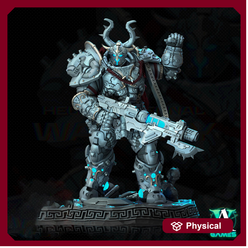 Sci-Fi Miniature Space Knight, Hellas Eternal | 28mm,32mm, 54mm, 75mm,100mm Scales | Resin Mini | Archvillain Games - Only-Games