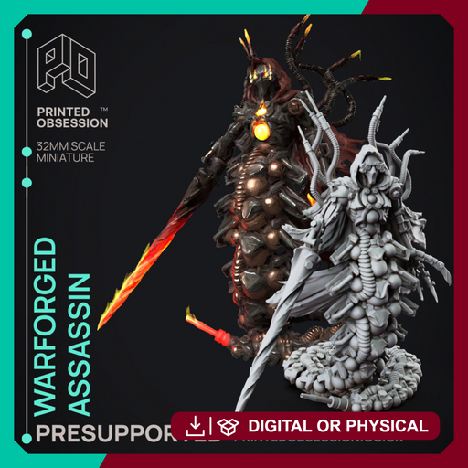 Warforged - Assassin - Foundlings - PRESUPPORTED - 32mm scale - Only-Games