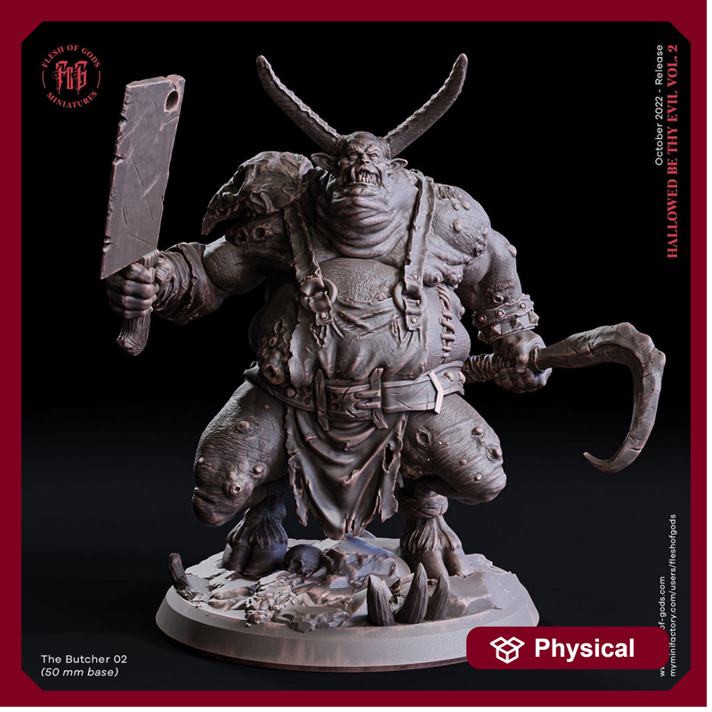 The Butcher Demon | 28mm Scale | 32mm Scale | 75mm Scale  - Boss Monster Mini - Minis - D&D 5e - Pathfinder  Figurine | Flesh of Gods - Only-Games