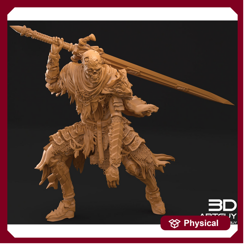 Death Knight | Skeleton Knight | Undead Zombie Knight Miniature | 28mm, 32mm Scales also 50mm and 100mm| Dungeons and Dragons | Pathfinder | - Only-Games