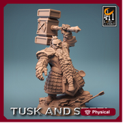 Dwarf Fighter Paladin with Battle Hammer Unpainted | 28mm, 32mm,54mm,75mm,100mm Scales | Dungeons and Dragons Pathfinder Lord of The Print - Only-Games