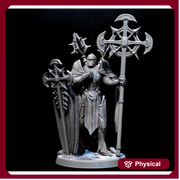 Paladin Cleric Fighter Knight Unpainted Miniature | 28mm, 32mm, 54mm,75mm, 100 Scales | Dungeons and Dragons | Pathfinder - Only-Games