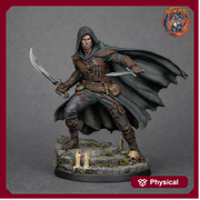 Male Rogue with Scimitar and Dagger, PaintedOrNot Original Design Unpainted Mini | 5 Sizes /Scales - Only-Games
