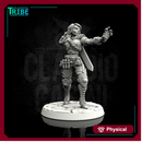 (0075) Female half-orc elf human tiefling warrior witch hunter with sword