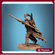 Human Paladin, Fighter Sharpshooter Helm, Bow PC / NPC, DnD 5e Unpainted Mini| 5 Sizes/Scales | Dungeons & Dragons gift - Only-Games