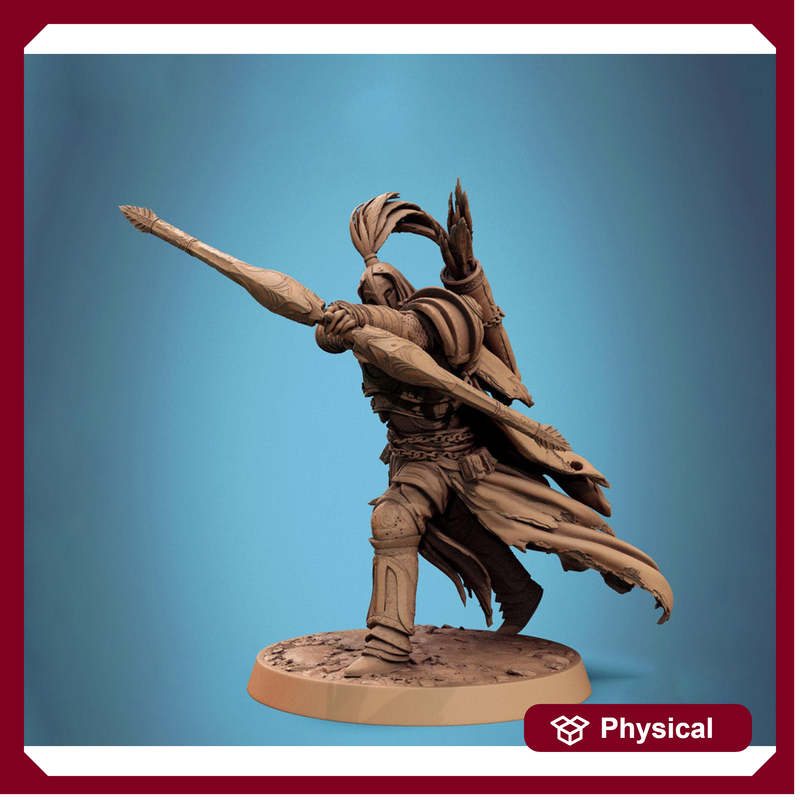 Human Paladin, Fighter Sharpshooter Helm, Bow PC / NPC, DnD 5e Unpainted Mini| 5 Sizes/Scales | Dungeons & Dragons gift - Only-Games