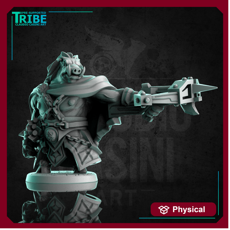(0282) Male boar folk ranger rogue shooter with a one hand crossbow
