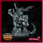 Chaos Lord on Demon Beast. Oathbreaker Paladin mounted | 80mmX 60mm Base | 28mm & 32mm Scales | Dungeons and Dragons | Archvillain Games - Only-Games