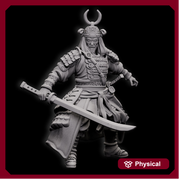 Human Fighter Samurai Kensa with Katana & Armor | DnD Miniature 5 Sizes /Scale / unpainted - Only-Games