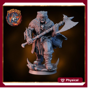 Half-Orc Barbarian Miniature STL | Digital Download - Only-Games