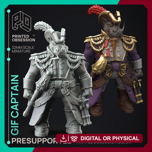 Giff Captain - Space Adventures - Weird Shores - PRESUPPORTED - 32mm scale - Only-Games