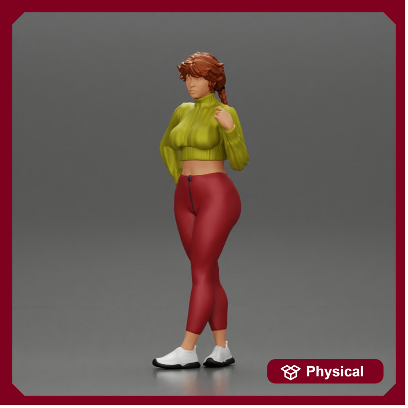 Beautiful woman with pigtails hair in mini shirt - Only-Games