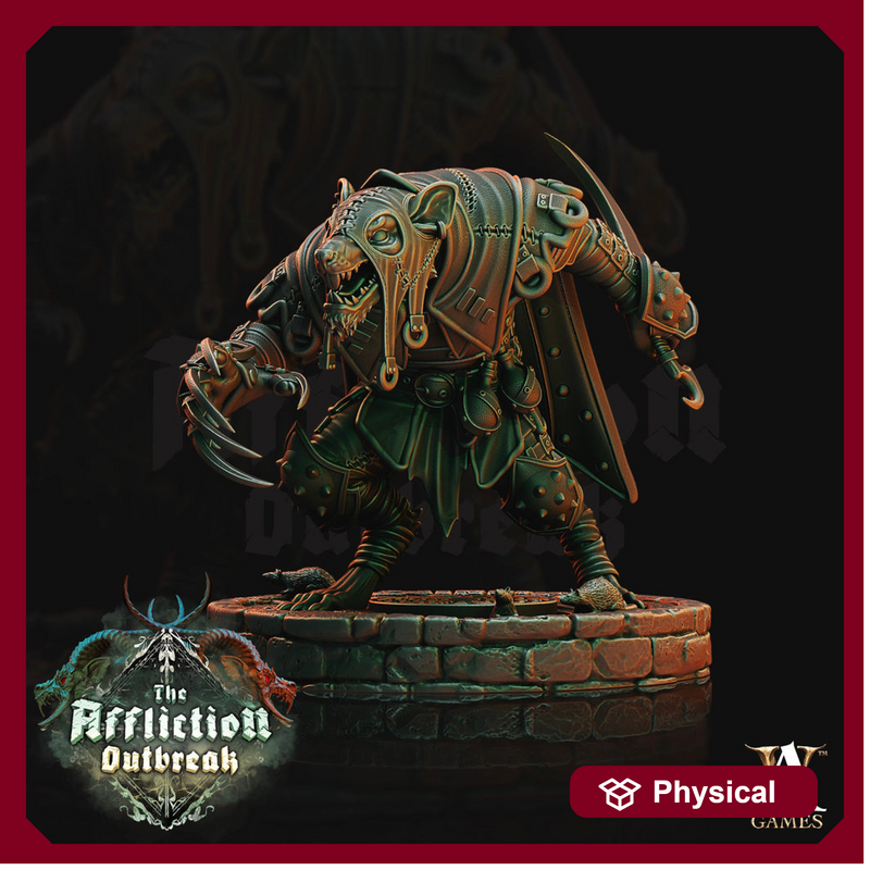 Wererat in Heavy Armor Ratfolk  | Resin Miniature | Dungeons and Dragons | 28mm,32mm,75mm Scales | Pathfinder  | D&D | - Only-Games