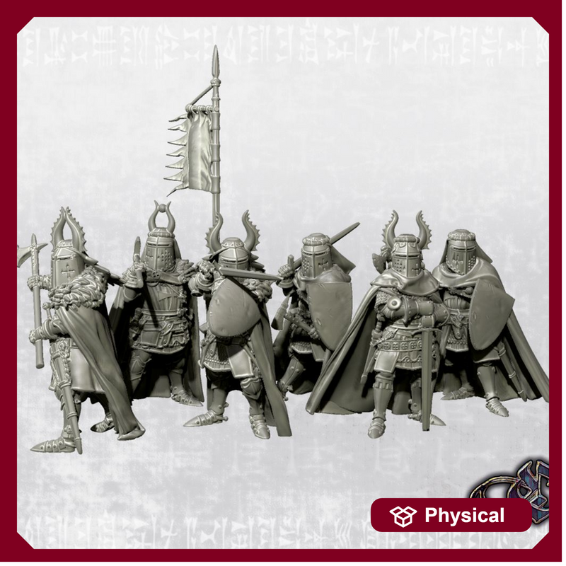 "Late Crusader Knights on Foot with Great Helms -  Teutonic Version"  - 34mm - Only-Games