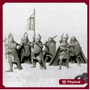 "Late Crusader Knights on Foot with Great Helms -  Teutonic Version"  - 34mm