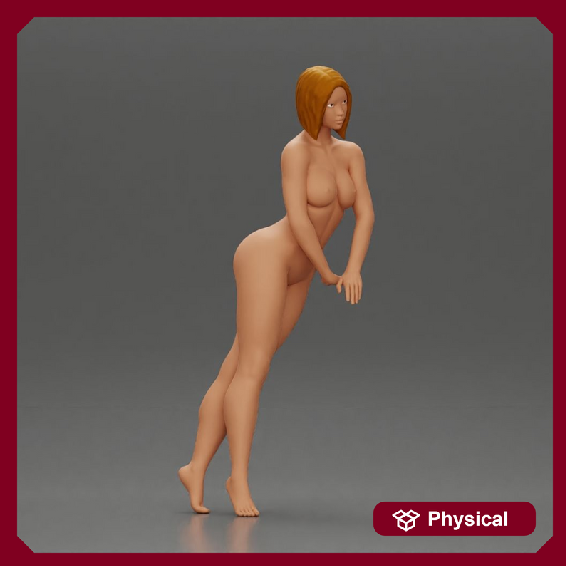 naked woman in short hair striking a pose