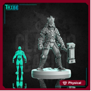 (L 0095) Male iron stone golem with two hand hammer (Large)