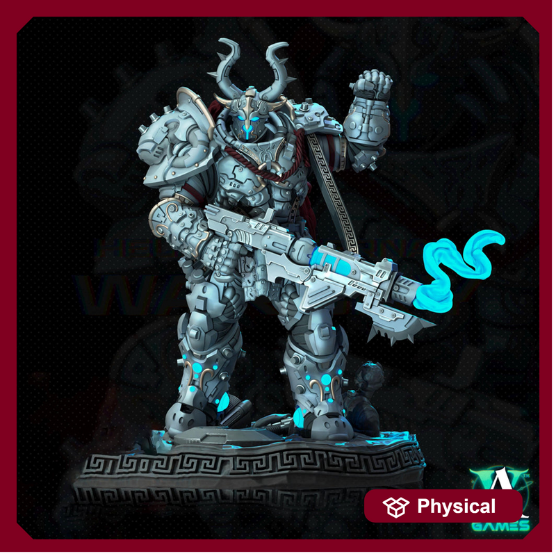 Sci-Fi Miniature Space Knight, Hellas Eternal | 28mm,32mm, 54mm, 75mm,100mm Scales | Resin Mini | Archvillain Games - Only-Games