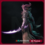 Female Tiefling Rogue Assassin Fighter PC/ NPC Unpainted Figure | 28mm,32mm,54mm,75mm,100mm Scales | Dungeons & Dragons Pathfinder |NERIKSON - Only-Games