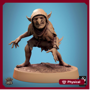 Goblin Fighter | D&D 5e UNPAINTED | 28mm, 32mm,54mm,75mm, 100mm scale| Pathfinder | Figure for Painting| Rescale Miniatures - Only-Games