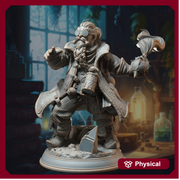Dwarf Alchemist Artificer | Miniature | 28mm, 32mm, 54mm, 75mm Scales | Pathfinder Figure | DnD | Figurine unpainted | - Only-Games