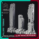 Pillars - Scatter Terrain - 3 Models - PRESUPPROTEd - Hell Hath No Fury - scale 32mm