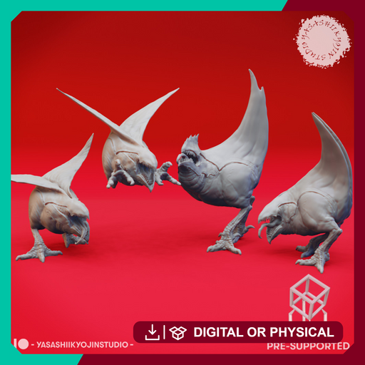 Abyssal Chicken Mob - Tabletop Miniatures (Pre-Supported) - Only-Games