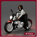 Woman in White Sweater and Black Pants Riding Motorcycle