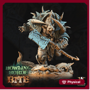 Gnoll Barbarian Brute w/ Axe  | Resin Miniature | Dungeons and Dragons | 28mm,32mm, 54mm,75mm Scales |Pathfinder hyena | D&D 5e| Archvillain - Only-Games