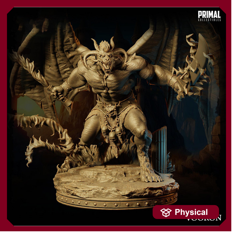 Huge Fiend Balor, Greater Demon (4 sizes ) Mini | 28/32mm Scales 40mm, 50mm, 65mm, 75mm BASE Sizes | D&D 5e Nine Hells Dungeons and Dragons - Only-Games