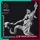Half Snake Nightmare - Female half snake magic user -  PRE SUPPORTED - 32mm scale