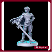 Rogue Fighter Bartz Classic JRPG | 28mm,32mm, 54mm,75mm Scale Miniature |  Unpainted resin Figurine D&D Tabletop Fantasy Miniature Gaming - Only-Games