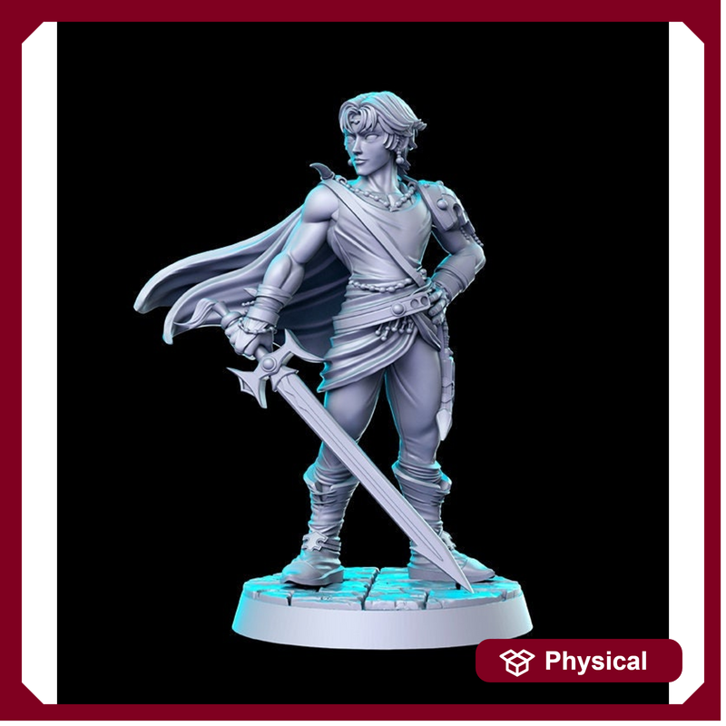 Rogue Fighter Bartz Classic JRPG | 28mm,32mm, 54mm,75mm Scale Miniature |  Unpainted resin Figurine D&D Tabletop Fantasy Miniature Gaming - Only-Games