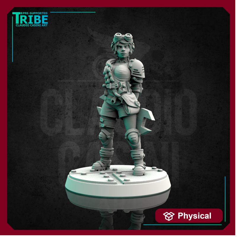 (0112) Female  post apocalyptic sci-fi technics mechanic
