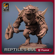 Lizardfolk Lizardman Warrior | 28mm, 32mm,54mm, 75mm, 100mm | Dungeons and Dragons | Unpainted Figure | Rescale Miniatures - Only-Games