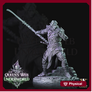 Dark Elf Drow Fighter | 28mm, 32mm, 75mm | DnD 5e Miniature | Dungeons and Dragons | Baenere | Melee-Magthere Menzoberranzan - Only-Games