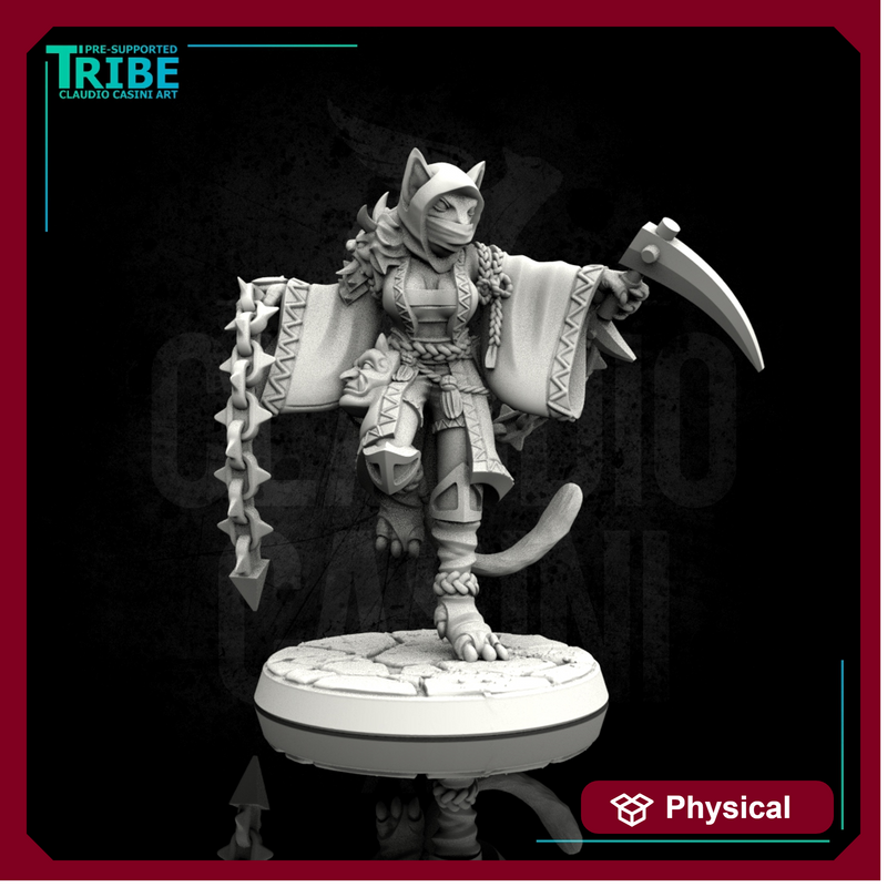 (0108) Female felinid ranger thieff ninja with Kusarigama - Only-Games