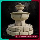 Round Stone Fountain - Village Square Centerpiece STL for DnD & Wargaming