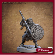 Female Ranger Fight Spear Shield | 28mm, 32mm, 54mm,75mm,100mm Scale Resin Miniature Dungeons and Dragons D&D Pathfinder | Artisan Guild - Only-Games