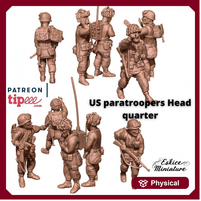 US paratroopers Head Quarter- 28mm - Only-Games