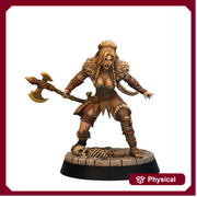 Female Barbarian Miniature | Axe Berserker | Resin RPG Figure - Only-Games