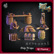 Ship Props Sea Adventure | Solid Resin 28mm, 32mm| Dungeons and Dragons 5e Miniature | Pathfinder | RPG Tabletop scatter Terrain | DnD| - Only-Games